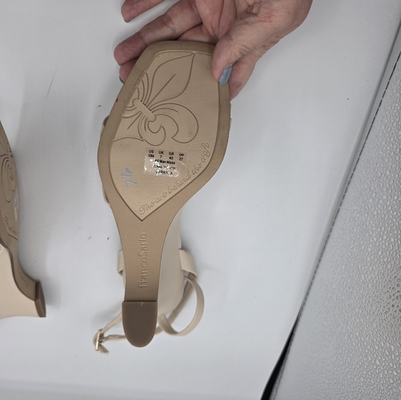 Franco Sarto Women's Franca Wedge Heels Nude Tan Size 10 Strappy Feminine Preppy - Picture 9 of 12